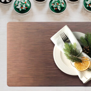 Mantel individual metalizado Lineatable - TD73 BROWN