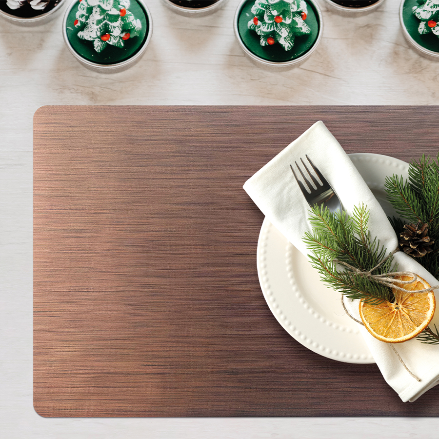 Mantel individual metalizado Lineatable - TD73 BROWN