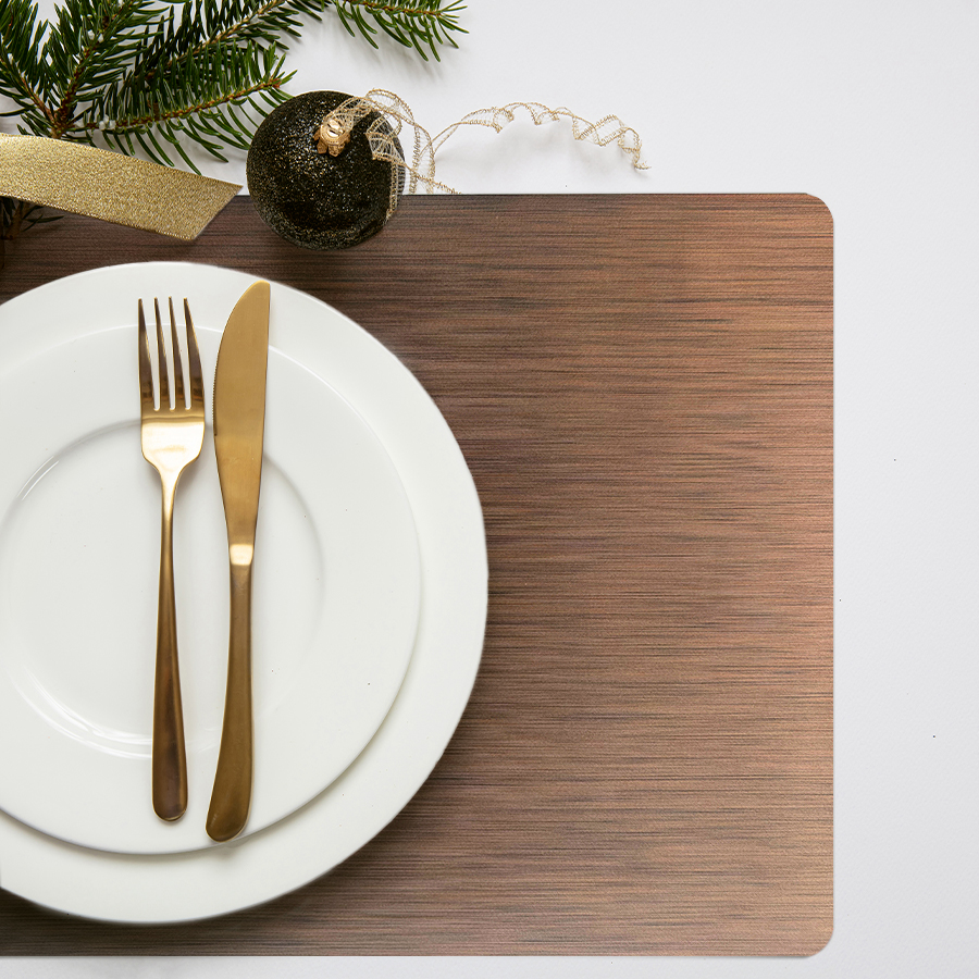 Mantel individual metalizado Lineatable - TD73 BROWN