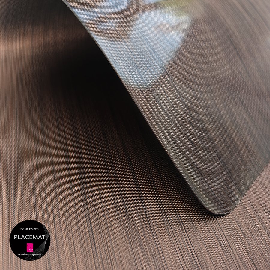 Mantel individual metalizado Lineatable - TD73 BROWN