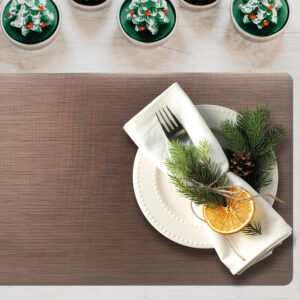 Mantel individual metalizado Lineatable - TD22 BROWN