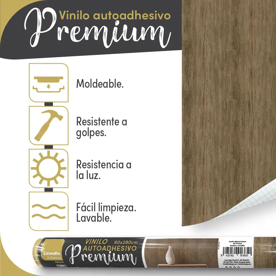 Vinilo autoadhesivo Premium Tall Dark - lineahogar - Lineafix Adhesive Premium - imagen producto