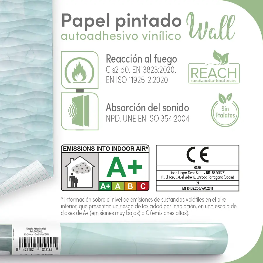Papel pintado vinílico Cozumel - lineahogar - Lineafix Adhesive Wall - imagen producto