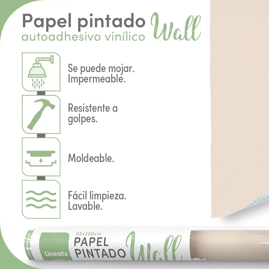 Papel pintado vinílico Kluski 01 - lineahogar - Lineafix Adhesive Wall - imagen producto